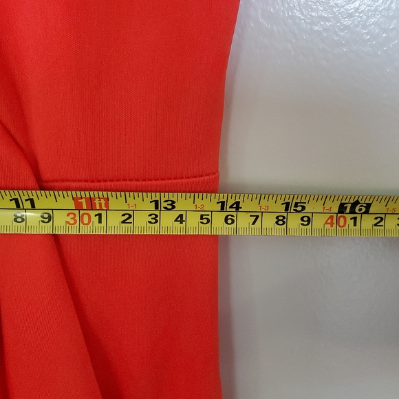 NWOT SHEIN Mulvari Ruffle Trim Butterfly Sleeve Dress - Orange Red - Size Small - Picture 11 of 12